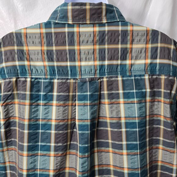 The North Face Plaid Casual Button Down Shirt - Blue and Brown - Picture 4 of 9
